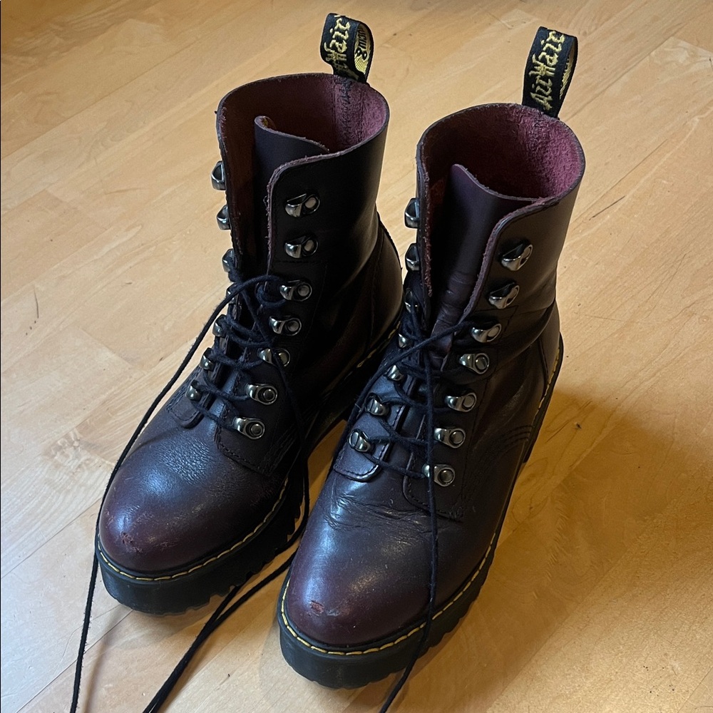 Dr. Martens Burgundy Lace Up Boots
